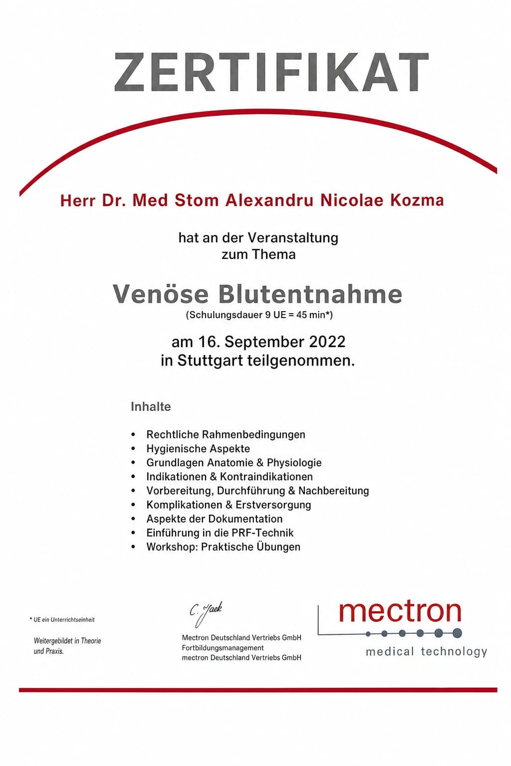 Fortbildungsurkunde 11 von 17 — eingescanntes Zertifikat